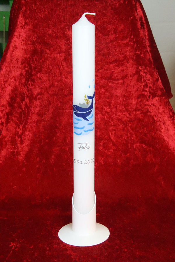 Köcherleuchter aus Messing, weiß für Kerzen mit 40 mm Durchmesser