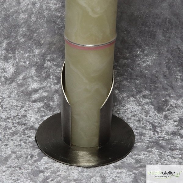 Köcherleuchter aus Messing, matt vernickelt (silber), für Kerzen mit 40 mm Durchmesser
