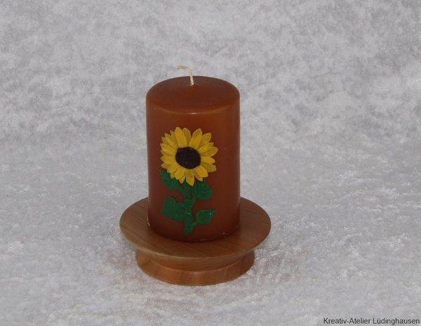 gedrechselter Holz-Kerzenständer für Kerzen mit einem Durchmesser bis 70mm