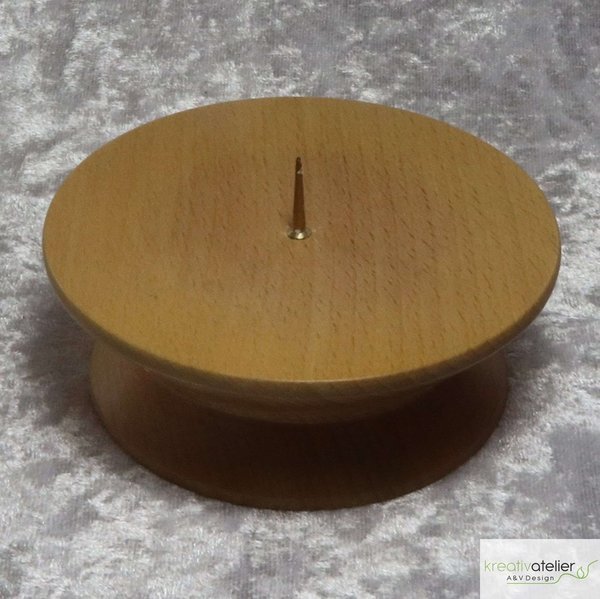 gedrechselter Holz-Kerzenständer für Kerzen mit einem Durchmesser bis 70mm