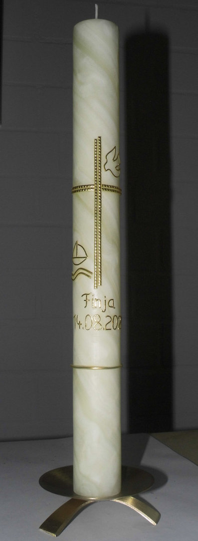 Drei-Fuß-Leuchter Messing matt gebürstet für Kerzen bis 70 mm Durchmesser geeignet