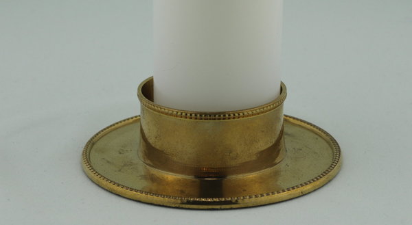 Kerzenleuchter aus Messing mit Perlrand, glänzend für Kerzen mit 50 mm Durchmesser