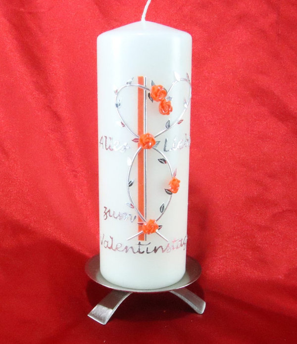 Drei-Fuß-Leuchter Messing vernickelt, matt gebürstet für Kerzen bis 70 mm Durchmesser geeignet