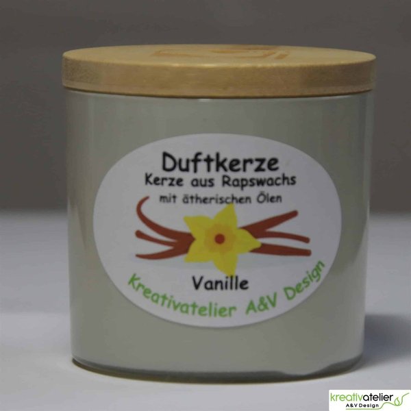 Duftkerze Vanille im Trendglas, elfenbeinfarben